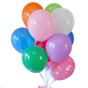 17 adet farkli renklerde uan balon demeti