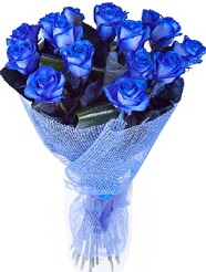 9 adet mavi gülden buket çiçeği  Ankara Çankaya güvenli kaliteli hızlı çiçek 
