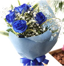 5 adet mavi gülden buket çiçeği  Çankaya çiçek servisi , çiçekçi adresleri 