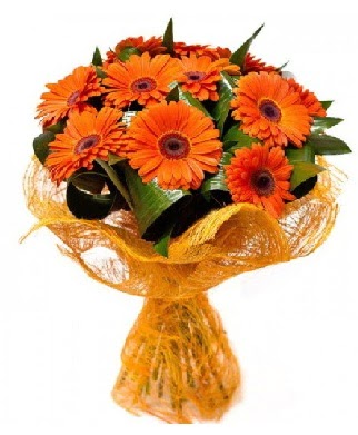 11 adet turuncu gerbera buketi  Ankara Çankaya İnternetten çiçek siparişi 