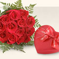  Ankara Çankaya internetten çiçek siparişi  10 adet gül ve kalp çikolata