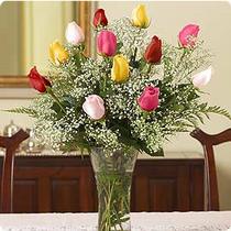  Ankara Çankaya çiçek gönderme sitemiz güvenlidir  renkli gül 11 adet çiçekçi den cam yada mika vazo tanzimi