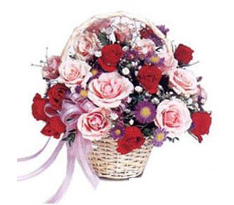  Ankara Çankaya İnternetten çiçek siparişi  Karisik gül sepeti 13 adet gül güller