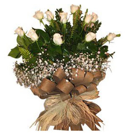  Ankara Çankaya çiçek online çiçek siparişi  9 adet beyaz gül buketi