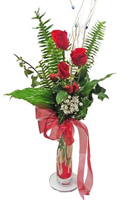 Çiçek gönderin cam vazoda 3 gül çiçekleri  Ankara Çankaya online çiçekçi , çiçek siparişi 
