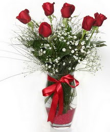 7 adet gülden cam içerisinde güller  Ankara çiçek gönderme Çankaya ucuz çiçek gönder 