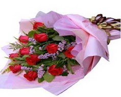 11 adet kirmizi güllerden görsel buket  Çankaya çiçekçiler 14 şubat sevgililer günü çiçek 