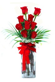 Ankara Çankaya çiçek online çiçek siparişi  9 adet mika yada cam vazoda gül tanzimi