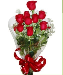  Ankara Çankaya çiçek , çiçekçi , çiçekçilik  10 adet kırmızı gülden görsel buket