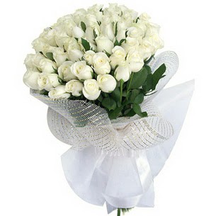  Ankara Çankaya internetten çiçek siparişi  51 adet beyaz gülden buket tanzimi