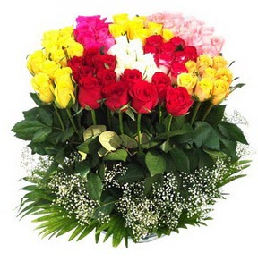  Ankara Çankaya çiçekçiler  51 adet renkli güllerden aranjman tanzimi