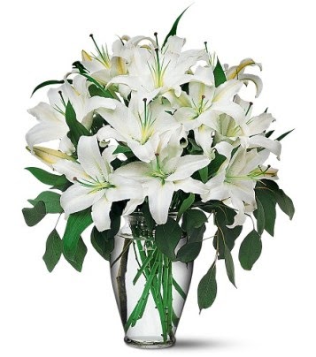  Çankaya çiçek yolla , çiçek gönder , çiçekçi   4 dal kazablanka ile görsel vazo tanzimi