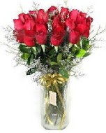 27 adet vazo içerisinde kırmızı gül  Ankara Çankaya uluslararası çiçek gönderme 
