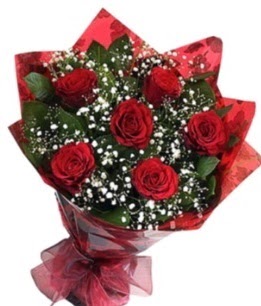 6 adet kırmızı gülden buket  Ankara Çankaya online çiçek gönderme sipariş 