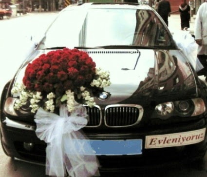 Görsel gelin arabası süslemesi  Ankara Çankaya çiçekçiler 