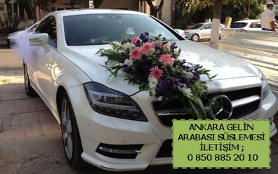 Ankara gelin araba süsü süslemesi  Ankara Çankaya çiçekçiler 