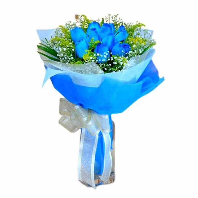 7 adet mavi gül buketi  Ankara Çankaya çiçek mağazası , çiçekçi adresleri 