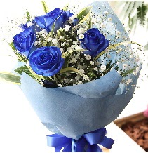 5 adet mavi gülden buket çiçeği  Çankaya çiçek servisi , çiçekçi adresleri 