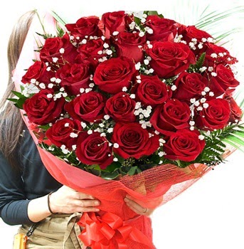 Kız isteme çiçeği buketi 33 adet kırmızı gül  Çankaya çiçekçiler 14 şubat sevgililer günü çiçek 