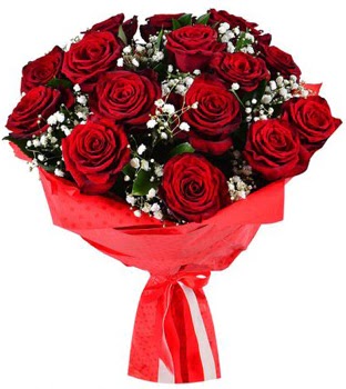 Kız isteme çiçeği buketi 17 adet kırmızı gül  Ankara Çankaya çiçek online çiçek siparişi 