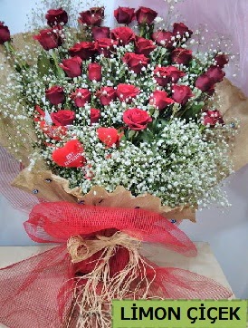 Kız isteme çiçeği buketi 33 kırmızı gülden  Çankaya çiçek yolla , çiçek gönder , çiçekçi  