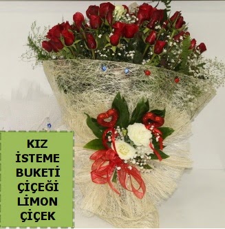 27 adet kırmızı gülden kız isteme buketi  Çankaya çiçek servisi , çiçekçi adresleri 