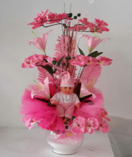 Pembe cam bebekli bebek doğum çiçeği  Çankaya çiçek servisi , çiçekçi adresleri 