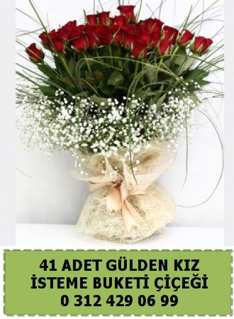 41 kırmızı gülden kız isteme çiçeği buketi  Çankaya çiçekçiler 14 şubat sevgililer günü çiçek w