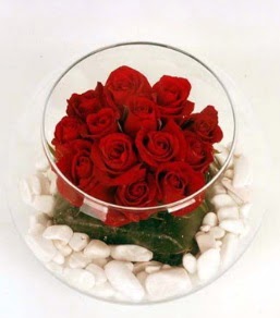 Cam fanusta 11 adet kırmızı gül  Çankaya hediye sevgilime hediye çiçek 