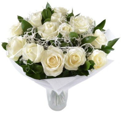 15 beyaz gül buketi sade aşk  Çankaya çiçek servisi , çiçekçi adresleri 