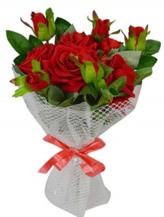9 adet kırmızı gülden sade şık buket  Ankara Çankaya çiçek online çiçek siparişi 