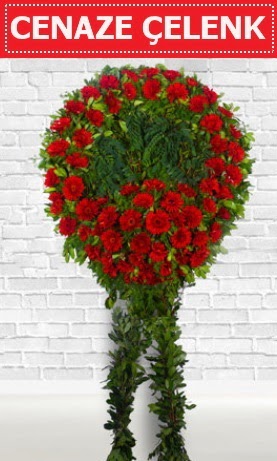 Kırmızı Çelenk Cenaze çiçeği  Ankara Çankaya uluslararası çiçek gönderme 