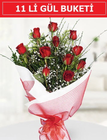 11 adet kırmızı gül buketi Aşk budur  Çankaya çiçekçiler 14 şubat sevgililer günü çiçek 