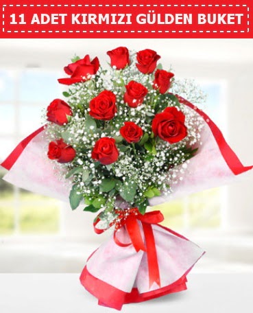 11 Adet Kırmızı Gül Buketi  Ankara Çankaya çiçek gönderme sitemiz güvenlidir 