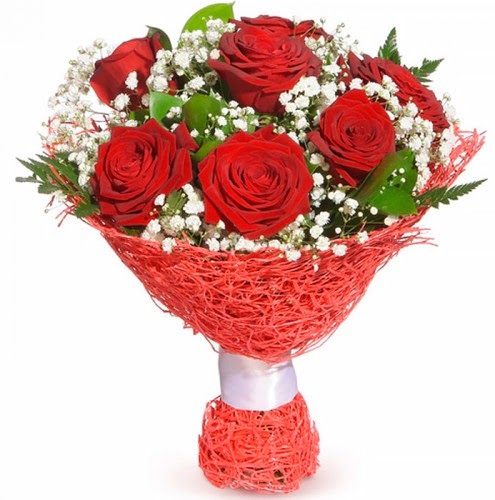 7 adet kırmızı gül buketi  Ankara Çankaya İnternetten çiçek siparişi 