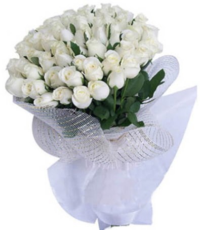 41 adet beyaz gülden kız isteme buketi  Ankara Çankaya online çiçekçi , çiçek siparişi 